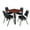 Cherry / Black, variant on Trek 48" Square Breakroom Table- Neo Walnut/ Black & 4 Restaurant Stack Chairs- Black