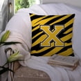 thumbnail image 3 of Letter X Initial Tiger Stripe - Black Gold  Fabric Decorative Pillow, 3 of 4