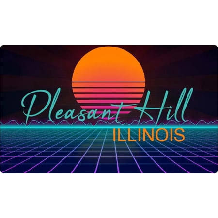 Pleasant Hill Illinois 4 X 2.25-Inch Vinyl Decal Stiker Retro Neon Design