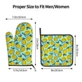 thumbnail image 3 of Xecao Lemon1 Pattern Oven Mitts and Pot Holders Sets Heat Resistant Silicone Oven Mittens Extra Thicken Long Kitchen Cotton Oven Glove for Cooking, 3 of 7