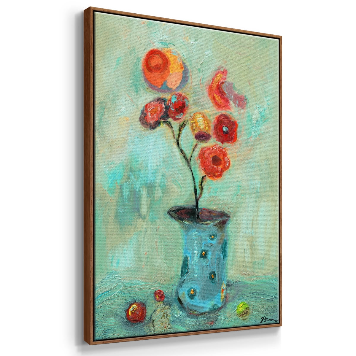 Orange Pop Framed Premium Gallery Wrapped Canvas - Ready to Hang