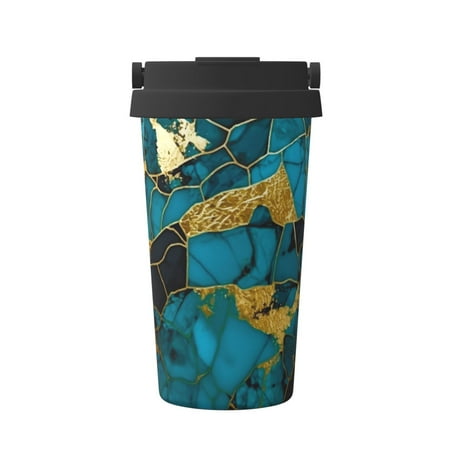 

Junzan Watercolor Blue Marbled for Stainless Steel Vacuum Insulated Tumbler - Reusable Insulated Cold Brew Iced Coffee Cup Thermos -Gifts for Women Men Him Her