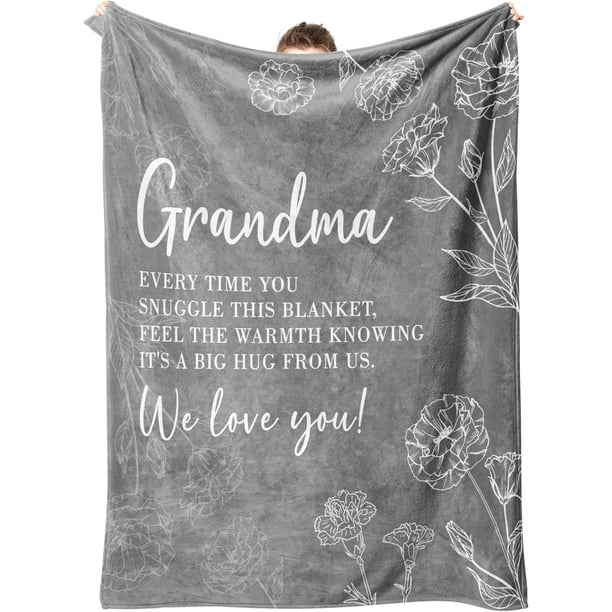 LHSHID Grandma Birthday Gifts Flannel Blanket Gifts for Grandma Grandma Gifts Ideas Grandma Gifts for Mothers Day Christmas Super Soft Throw Blanket for Grandma Purple 40x50in
