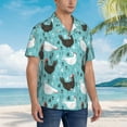 thumbnail image 6 of Uemuo Lovely Roosters Printed Regular Fit Short Sleeve Casual Hawaiian Shirt for Men,Aloha shirt,Tropical shirt,Floral print shirt,Vacation Beach shirt-, 6 of 9