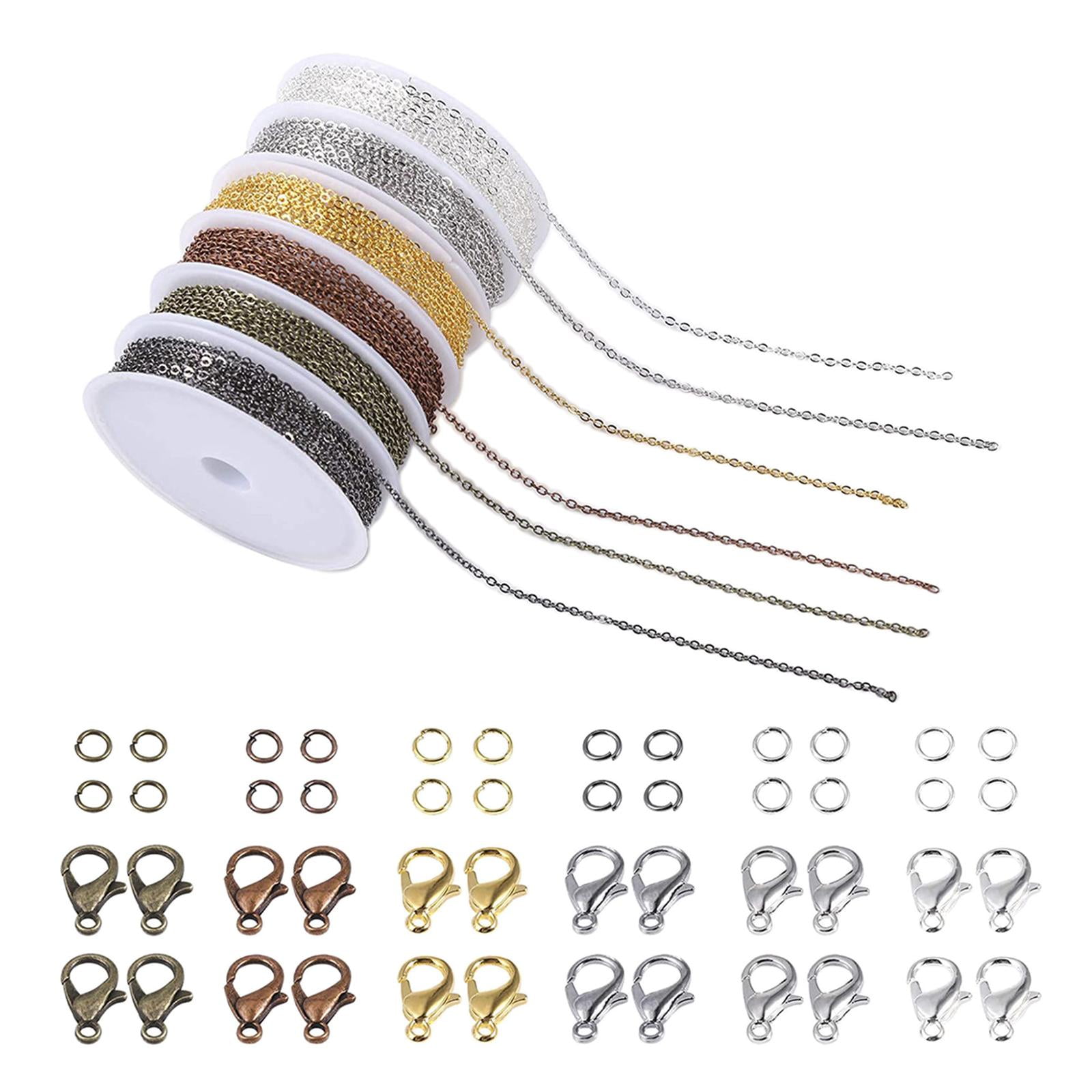 FVDPWYE 6 Colors Necklace Chains Jewelry Making Chains with 6 Colors Open Jump Rings and