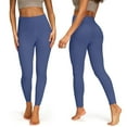 thumbnail image 6 of No Front Seam Yoga Leggings for Women - 22" / 23" High Waist Buttery Soft Lounge Yoga Pants Dark Blue L, 6 of 6