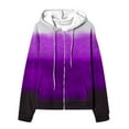 thumbnail image 6 of Sevevn Women's Raglan Sweater Zipper Hooded Cardigan Sweater Long Sleeve Top Sweater Purple M Gift for Girls, 6 of 6