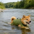 thumbnail image 7 of Gytml Dog Life Jacket, Adjustable Dog Flotation Vest With D-Ring Leash Clip, Buoyant Pet Life Jacket For Swimming Water Activities Green-33cm, 7 of 7