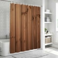 thumbnail image 6 of Brown Wooden Grain Bathroom Shower Curtains with 12 Hooks Polyester Waterproof Shower Curtain for Stalls and Bathtubs Farmhouse Country Vintage Texture Decorative Bathroom Curtain 72x72 Inches, 6 of 9