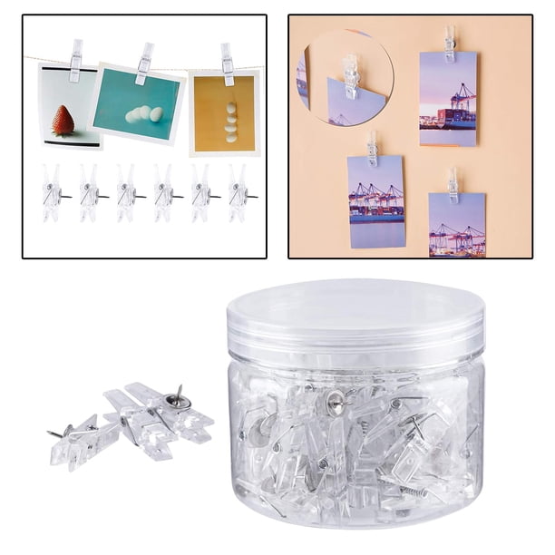 50 Uds Clips de pasador de empuje para tablón de anuncios, pines de tablero de corcho, paredes de fotos, alfileres de imagen, pinzas decorativas, crea Macarena Clips de pasador de empuje