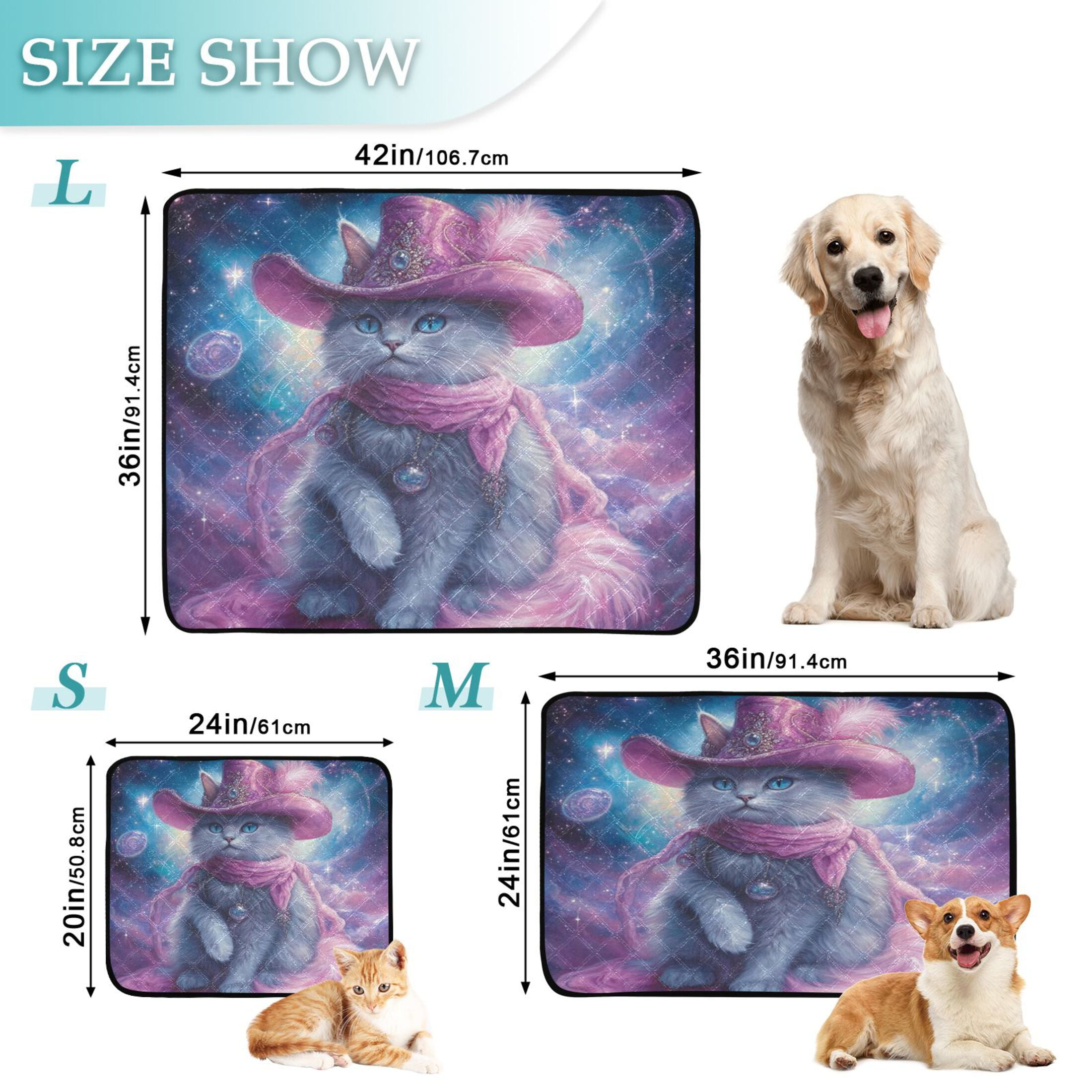 Qxltty Mystery Kitten Cat litter Pads Pet Set of 3 Diaper Mats Center Anti-leakage Layer Absorbent Soft and Comfortable