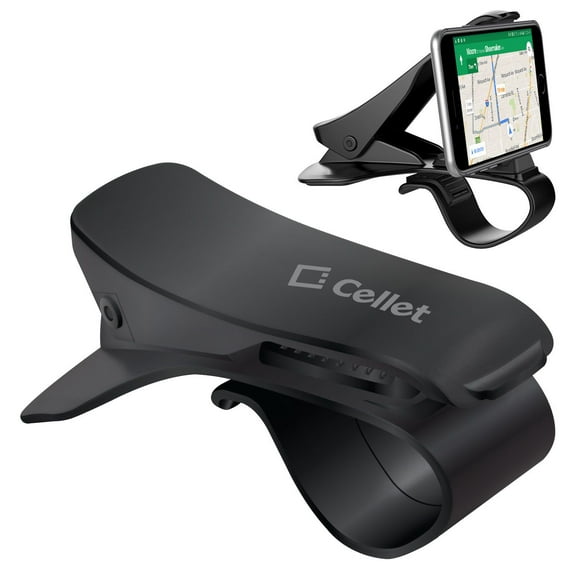 Cellet Phone Holder for LG Q70, Dashboard Car Mount with Quick & Easy Install Extra Strength Grip and Atom Wipe