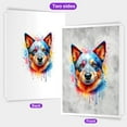 thumbnail image 2 of Watercolor Drip Australian Cattle Dog Pop Art Colorful Portrait Artwork 5x7in Folded Greeting Card Heeler Lover Gifts Single Note Card with Envelope - 01009, 2 of 5