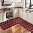 thumbnail image 3 of Kitchen Rugs Sets Of 2,Red and Black Plaid Pattern Anti Fatigue Kitchen Mat Rugs Non Slip Washable,Decorative Kitchen Floor Mats for Kitchen,Sink,Laundry,17"x47"+17"x47", 3 of 5