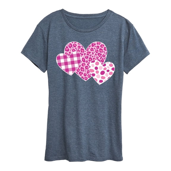 Instant Message - Valentine's Patterned Hearts - Women's Short Sleeve Graphic T-Shirt