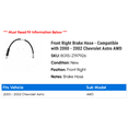 thumbnail image 2 of Front Right Brake Hose - Compatible with 2000 - 2002 Chevy Astro AWD 2001, 2 of 2