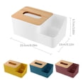 thumbnail image 5 of Bamboo Tissue Box Holder,Tissue Box Cover with 2 Compartments Storage Tissue Box Caddy Clutter Organizer for End Table in Bathroom,Bedroom and Living Room,9.3x5.1x3.8inch, 5 of 9