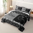 thumbnail image 3 of Erosebridal Retro Damask Flower Quilt Full,Silver Bowknot Queen And King Full Bedspread Sets For Adults,3-Piece, 3 of 7