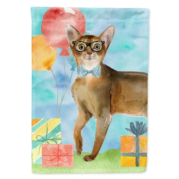 Carolines Treasures CK3162GF Abyssinian Happy Birthday Flag Garden Size  Small multicolor