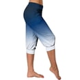 thumbnail image 6 of CLOISE Womens Capri Pants Athletic With Pockets Workout Capris Lounge Joggers Pull On Elastic Waist Sweatpants Athletic Cropped Pants Soft Stretchy Yoga Capris Gradient Color Blue, 6 of 6