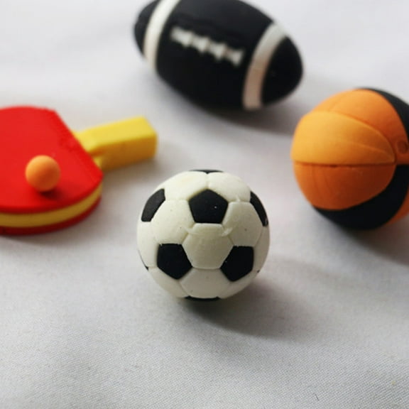 GAXIRE Miniature Football Accessories 6Pcs Rubber Sport Ornaments for Dollhouse Fan Gear Decoration