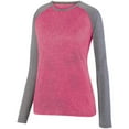 thumbnail image 1 of Ladies Kinergy Two Color Long Sleeve Raglan Tee 2Xl Power Pink Heather/Graphite Heather, 1 of 1