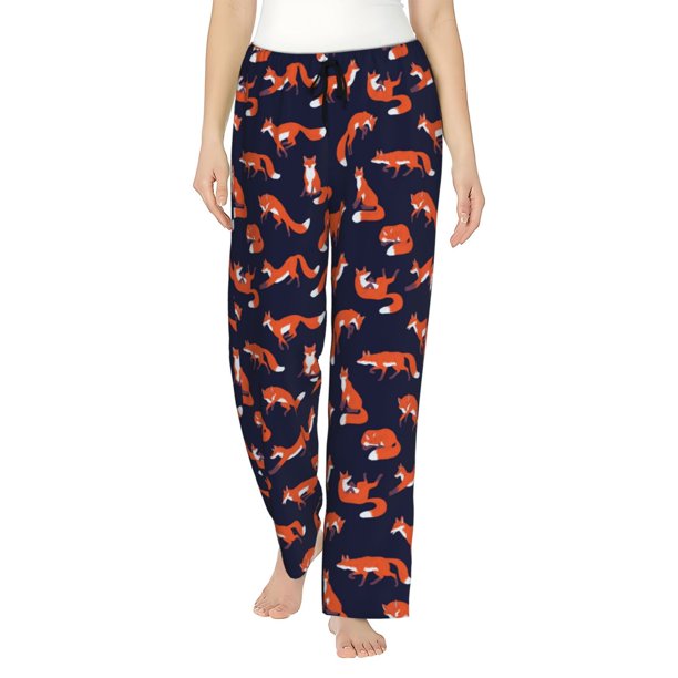 Fotbe Foxes In Different Poses Pantalones de Pijama para Mujer, Pantalones de Dormir, Pantalones Pj con Cordón y Bolsillos-XX-Large