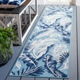 thumbnail image 2 of SAFAVIEH Cabana Rosario Indoor/Outdoor Runner Rug, Aqua/Navy, 2' x 9', 2 of 7