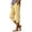 Yellow, variant on SHTXOZHI Womens Striped Capri Pants Linen Elastic Waist Straight Leg Capris Casual Travel Trousers with Pockets