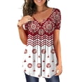 thumbnail image 2 of Pntutb Womens Plus Size Clearance,Women's Summer Printing Short Sleeves O-Neck Loose T-Shirt Blouse Tops Rollback, 2 of 6