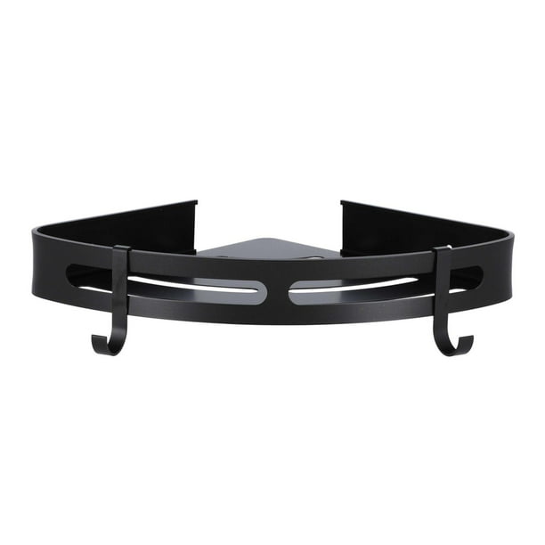 Repisa Esquinera Con Ganchos Art Home Negro Para Baño