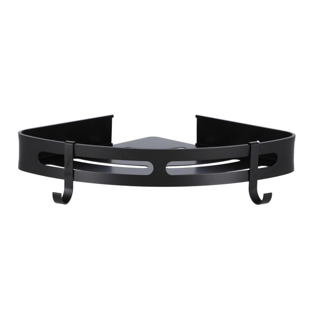 Repisa Esquinera Con Ganchos Art Home Negro Para Baño
