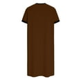thumbnail image 5 of QSAWXQZ Men's Short Sleeve Nightshirt Soft V Neck Sleepwear Loose Nightgown Casual Loungewear with Pocket Brown S, 5 of 6