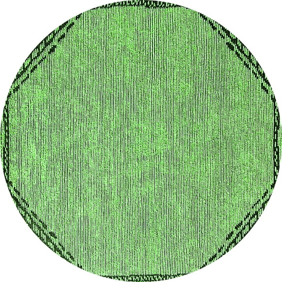 Ahgly Company Indoor Round Oriental Green Industrial Area Rugs, 8' Round