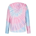 thumbnail image 5 of Jinhomg Womens Lightweight Fall Hoodies Fashion Tie-Dye Print V Neck Pullover Tops Casual Comfy Long Sleeve Thin Sweatshirts with Kangaroo Pocket Pink XL, 5 of 8