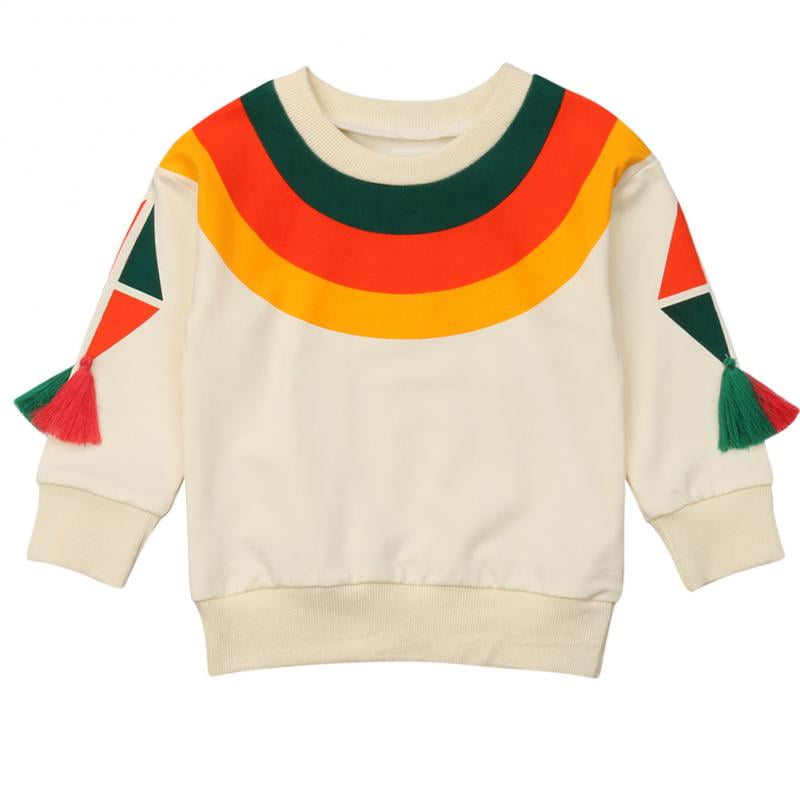 rainbow striped sweatshirt