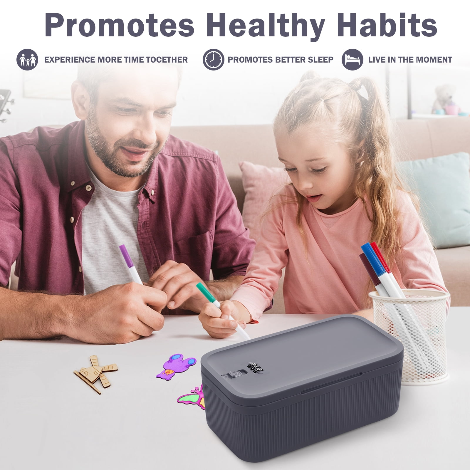 Versatile Lock Box with Code – Small Lockable Storage Box for Medication, Food, Electronics & Personal Items Safe – BPA-Free