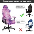 thumbnail image 6 of SCRAWLGOD Tie-Dye Print Violet Pink Print 4 Pieces Gaming Chair Cover, Soft Rotating Chair Slipcovers with Armrest Cover Gaming Reclining Chair Slipcover with Elastic Bottom Desk Chair Seat Protector, 6 of 7