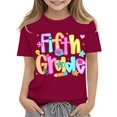thumbnail image 3 of EnJoCho Girls Short Sleeve T Shirts Kids Summer Crewneck 5th Grade Tops Basic Tees Boys Back-to-School Tshirt School Unifor𝗆 Shirts Back-to-School Tops for Elementar𝗒 Girls, 3 of 6