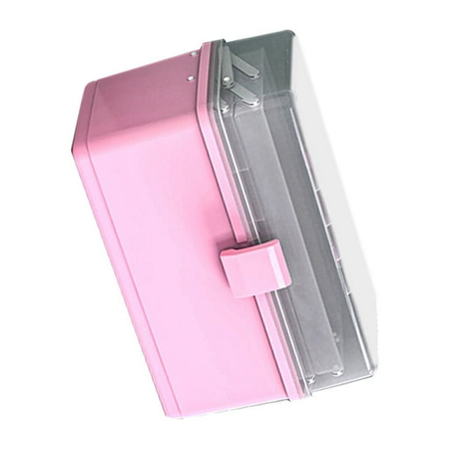Medicine Box Pill Box First Aid Medicine Organizer Boxes with Handle Cosmetics Storage Case Emergency for Car Home School Travel Pink