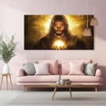 thumbnail image 5 of Framed Canvas Wall Art of Jesus Holding Divine Light, 48x24 Inch Religious Spiritual Decor for Home Office Church, 5 of 8