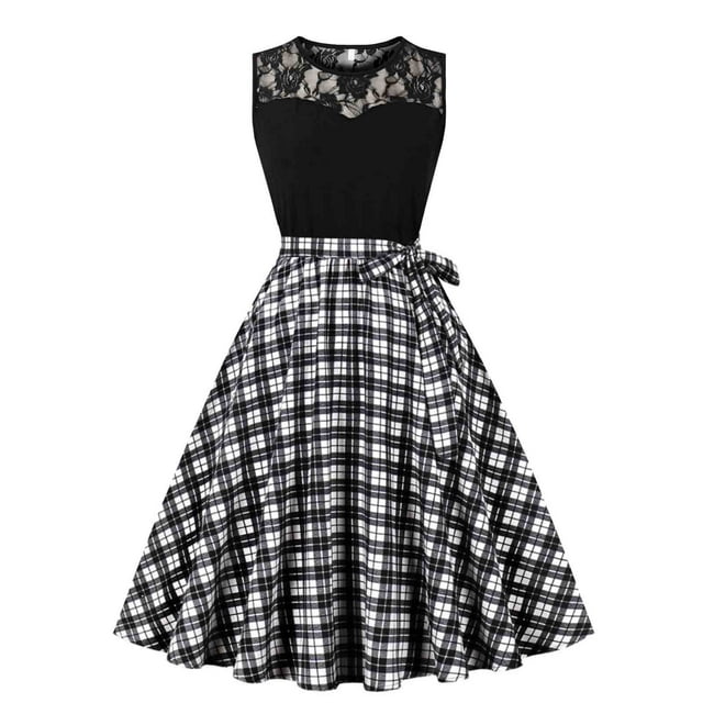 Robe d'Été Femme,Robe d'Été Femme,Robe d'Été Mode Femme Imprimée Sans Manches à Col Rond,Robe d'Été Femme,Robe pour Femme Été