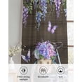 thumbnail image 6 of Purple Flowers Sheer Curtains 39 Inch Length 2 Panels Set for Living Room/Bedroom, Weeping Spring Floral Bicycle Wooden Farmhouse Kitchen Curtains Grommet Curtains Window Treatments 27.5"x39"x2, 6 of 7