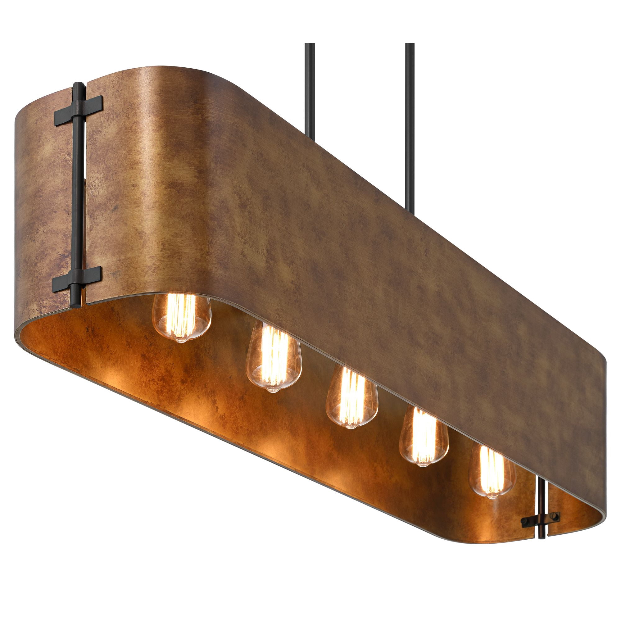 Possini Euro Design Julian 41 1/2" Farmhouse Rustic Pendant Chandelier Ceiling Light Fixture Dining Room Over Table Kitchen Island Linear Bronze