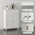 thumbnail image 6 of LOKO Bathroom Floor Cabinet, Kitchen Storage Cabinet with 1 Drawer, 2 Doors & 3-Position Adjustable Shelf, 2-Door Floor Storage Cabinet for Bathroom, Living Room, Entryway (White), 6 of 18