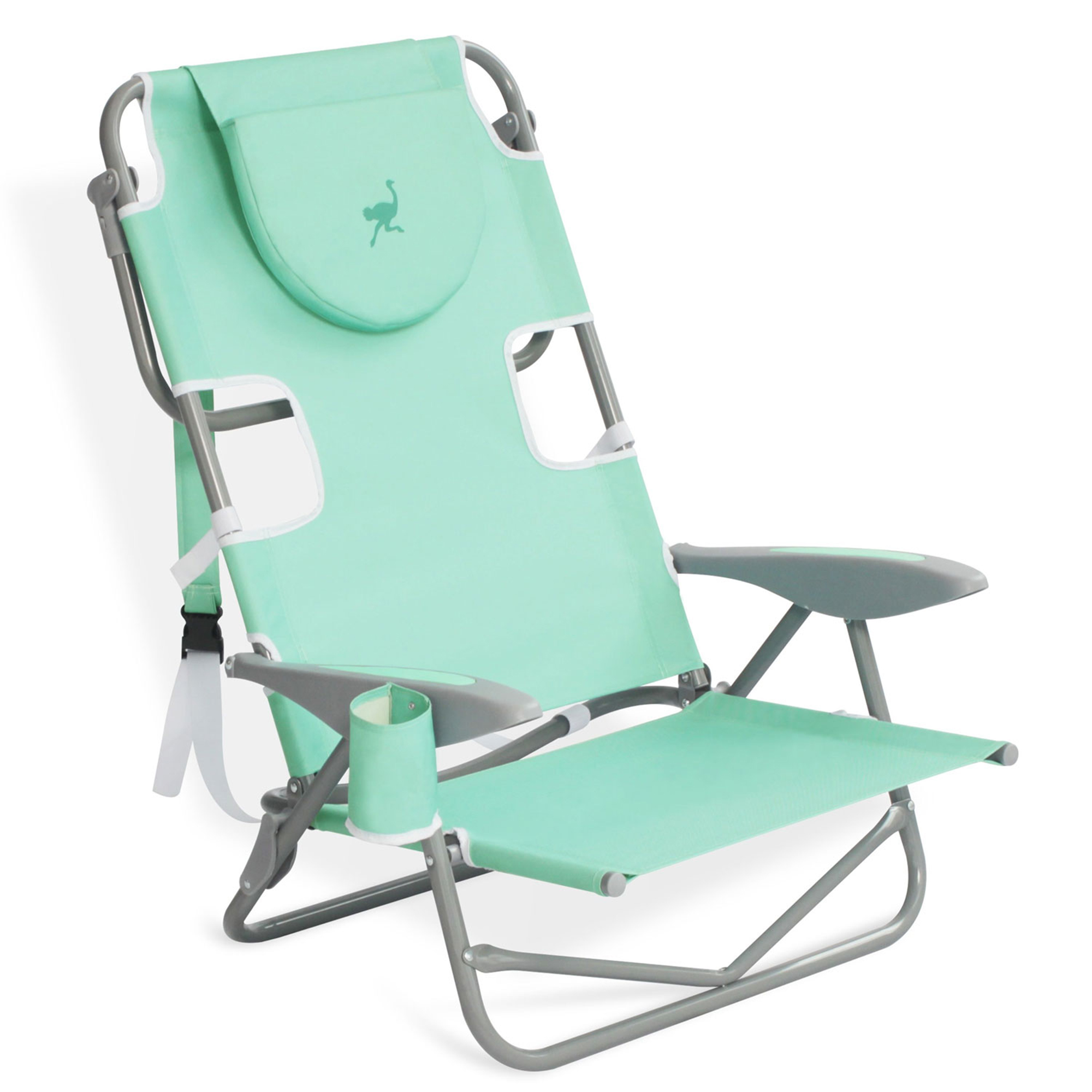 Ostrich On-Your-Back Outdoor Reclining Beach Pool Camping Chair, Teal - image 8 of 12