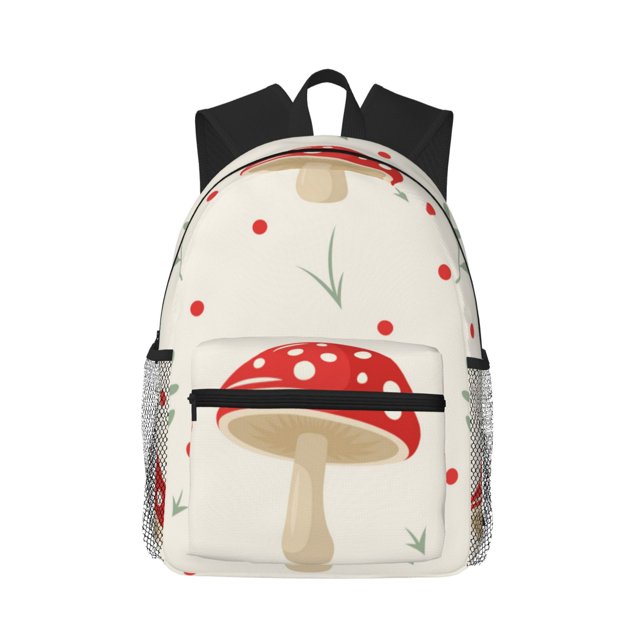 Disketp Flat Mushrooms Mochila Ligera Clásica con Múltiples Bolsillos, Mochila Casual para Hombre y Mujer, Ideal para Escuela, Trabajo y Viajes