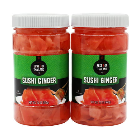 Pickled Sushi Ginger - 2 Jars of 12-oz - Japanese Pickled Gari Sushi Ginger Kosher - By Best of (Best Form Of Ginger)