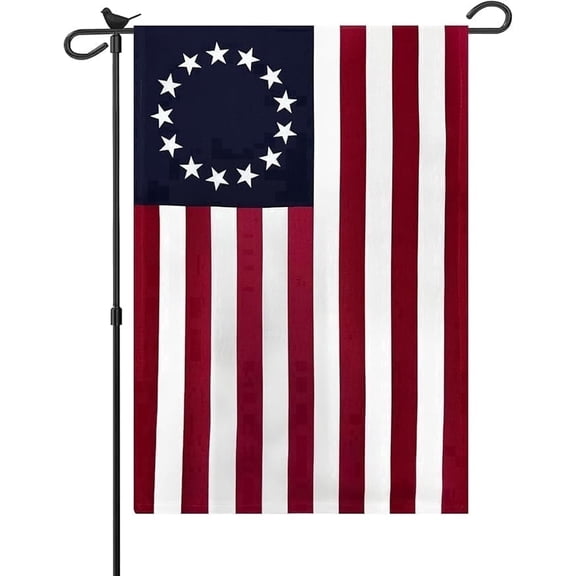 FLAGWIN Betsy Ross Garden Flag 12x18 Inch Vivid Color 13 Star Colonial American Flags for Yard 250th Anniversary 4th of July Memorial Day Decoration