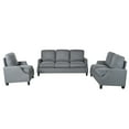 thumbnail image 5 of 3 Piece Living Room Sofa Set, 3-Seat Sofa Couch and Loveseat & Armchair Set, Sectional Sofas Couch, Gourd Shapes Wood Legs Couches Sets for Living Room/Apartment, Gray, 5 of 9